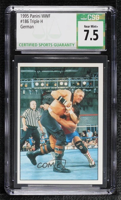1995 Panini WWF Superstars Album Stickers Triple H #186 CSG 7.5