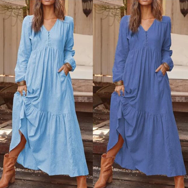 Robe longue manche longue été cheap