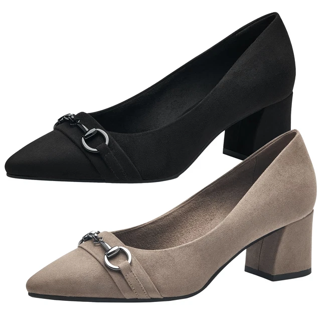 MARCO TOZZI Escarpins Femmes Tendance Élégant Bloc Talon Tissu Chaîne 2-22463-41