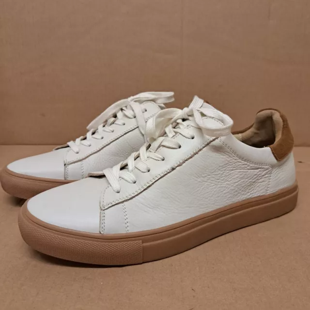 Mens Gianni Feraud White Genuine Leather Lace Up Casual Trainer Uk 10