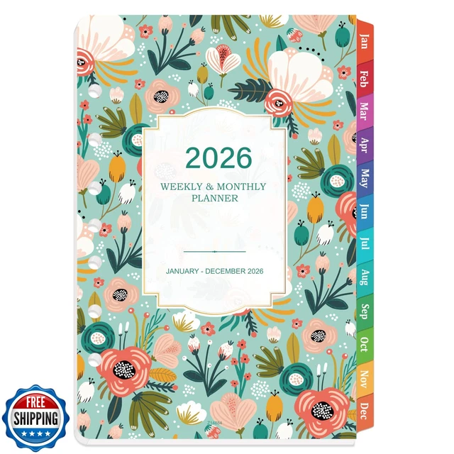2026 PLANNER REFILLS - 7 Punched Holes 2026 Weekly Monthly Planne $27. ...