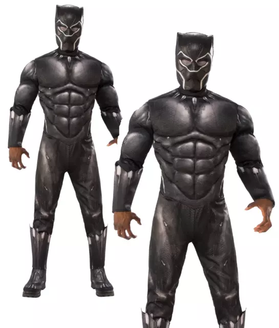 Black Panther Deluxe Mens Costume Endgame Superhero Fancy Dress Outfit