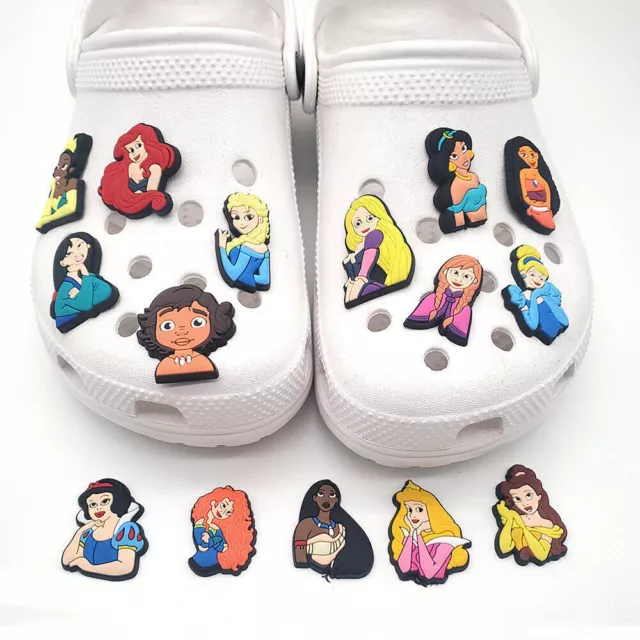 15pcs Fairy Tale Princess Shoe DIY Decoration Charms for Croc Shoes Wristband ﹏