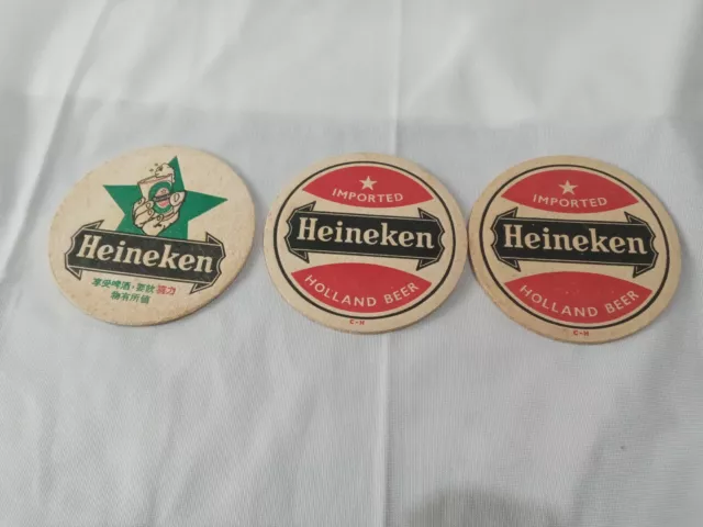 HEINEKEN IMPORTED HOLLAND BEER COASTERS ADVERTISING BAR Mancave Barware Decor