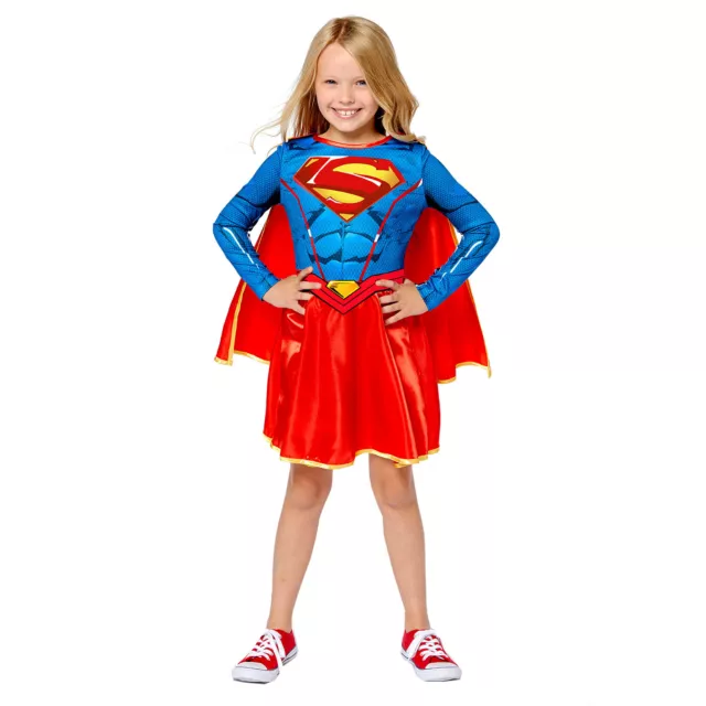 Abito Supergirl Bambini Fantastico Costume Riciclabile DC Comic Supereroe Bambini Ragazze