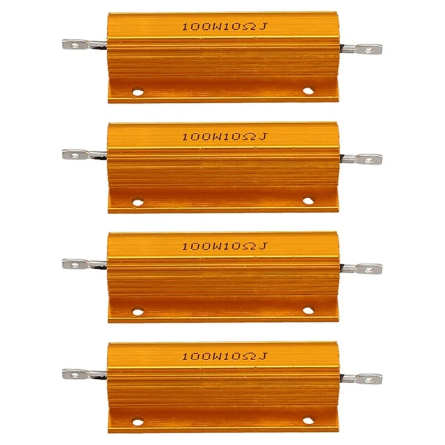 4x Gold Aluminum Plated Power Resistance 100W, 10 Ohm 10R H3I5