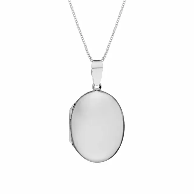 Silverly Sterling Silber Groß Einfach Glatt Oval Medaillon Halskette, 46 cm