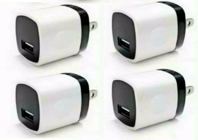 4x White 1A USB Power Adapter AC Home Wall Charger US Plug FOR iPhone 5 6 7 8