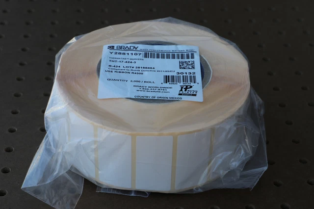 Brady Tht-17-424-3 Thermatab  Markers Labels 3000/Roll Y2881107