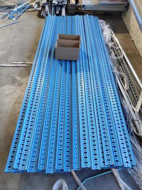 Blue Metal Shelving Section with 5 Shelves (Included) - 3'W x 110"H x 18"D