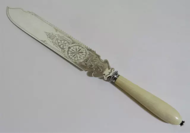 Geo C. Shreve Sterling Silver Serrated Blade Cake Knife Arts & Crafts Hallmarked