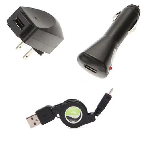 CAR HOME CHARGER USB CABLE RETRACTABLE MICROUSB POWER AC DC for PHONES & TABLETS