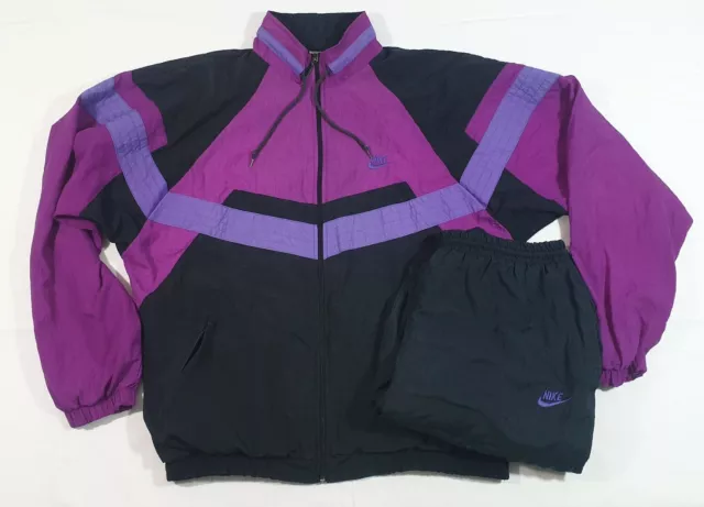 Nike ® Trainingsanzug Jogginganzug Size M Retro Vintage Tracksuit Shiny Int.Ship
