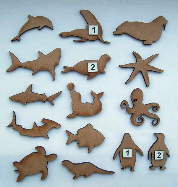 Mdf Animals MDF 25MM SEA Animals, Creatures, Laser Cut Out Shapes, craft making ...