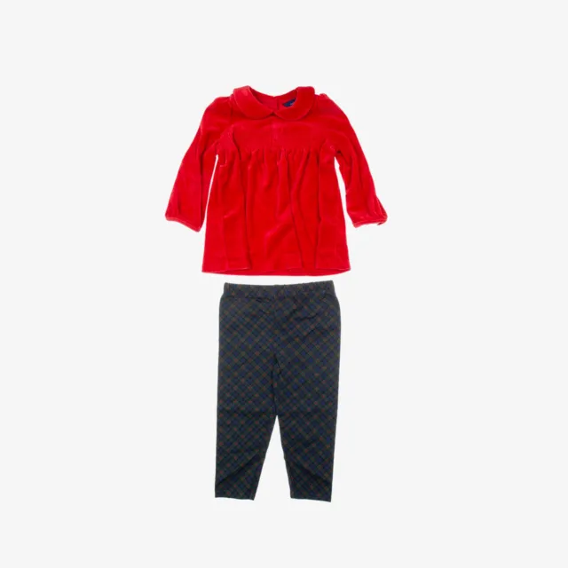 Ralph Lauren Childrenswear Baby Girls Tunic and Leggings Set Red Size 24M 200158