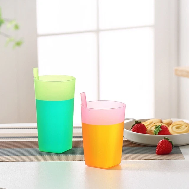 Candy Color Sippy Cups Water Practical Large Capacity Straw Cups for Children