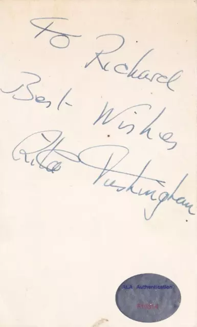 RITA TUSCHINGHAM Signed 3X5 Index Card Actress/Dr. Zhivago ALA F10314
