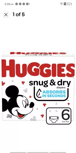 Huggies Snug & Dry Baby Baby Diaper Size 6 Over 35 lbs. 51470 19 Ct