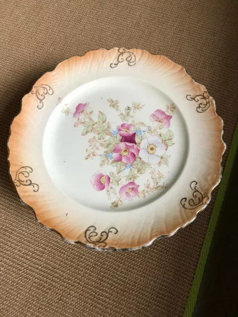 ANTIQUE  S.F&Co.  CROWN DEVON  FLORAL PATTERN  CAKE STAND