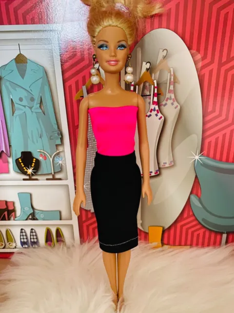 Abito bambola Barbie rosa e nero 👀 £2 abbigliamento affare