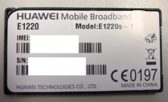 Huawei Mobile Broadband E1220 Model: E1220s-1  UMTS-Modul 3G; Terra Tablet 1061