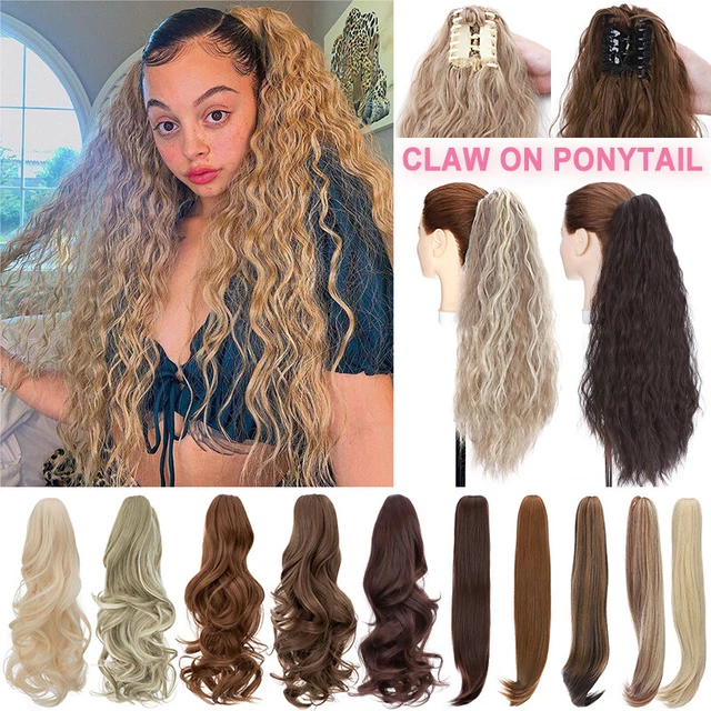 Extension Per Capelli A Chignon - Ricci Disordinati, Colore Biondo Naturale, Clip E Drawstring