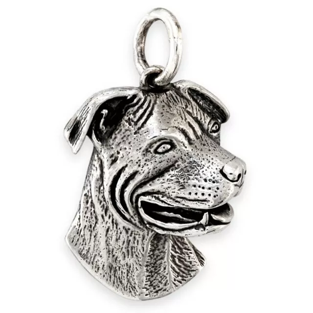 Solid Sterling Silver STAFFORDSHIRE TERRIER (Staffy) Dog Pendant (Also in Gold)