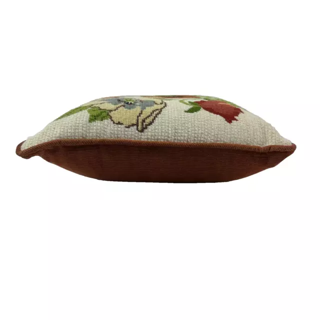 Almohada de colección punto pequeño punta de cruz cuadrada floral 13 pulgadas x 13 pulgadas 3