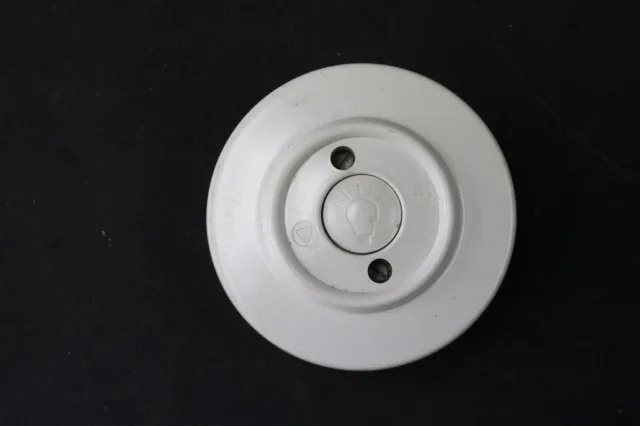 1 X Old Switch Light Door Bell Button Flush Round White Bakelite´S Vintage
