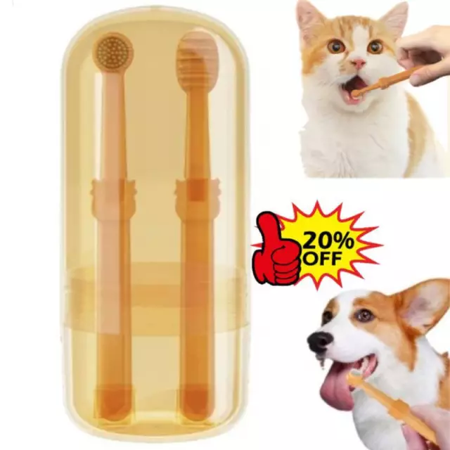 Zentric Dog Toothbrush Kit, Flexibrush Pet Toothbrush Soft Silicone Double-Sided