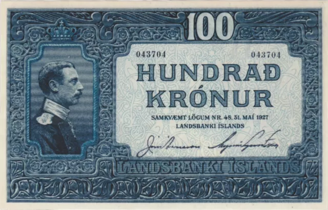 Iceland 1927 100 Kronur banknote pick# 26 COPY