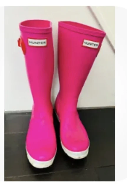 Pink hunter wellies size 5 on sale