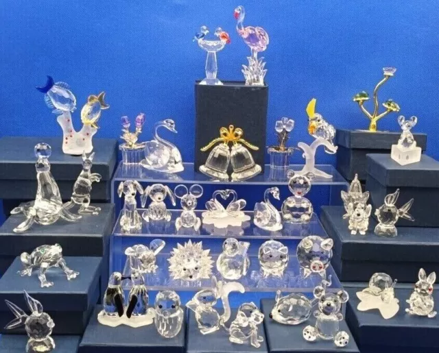 REDUCED Crystal Cut Hand Made Glass Sculptures Gifts Animals Birds Fish Figurine