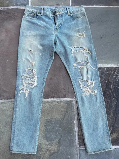 Saint Laurent Paris Hedi Slimane Iconic Crash Denim Best Iteration D02 M/SK-LW