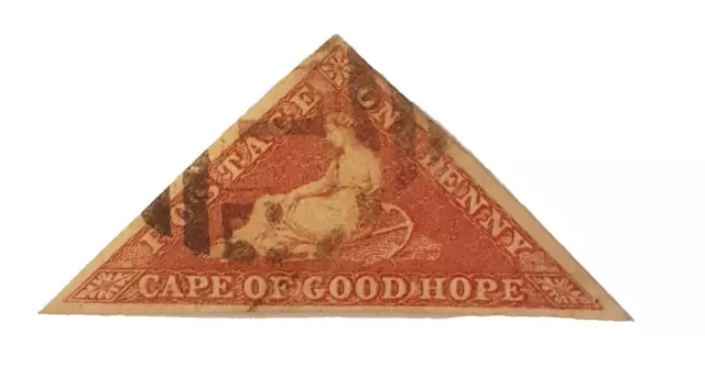 CAPE OF GOOD HOPE: 1855 1d Deep Rose-Red (SG 5b) used