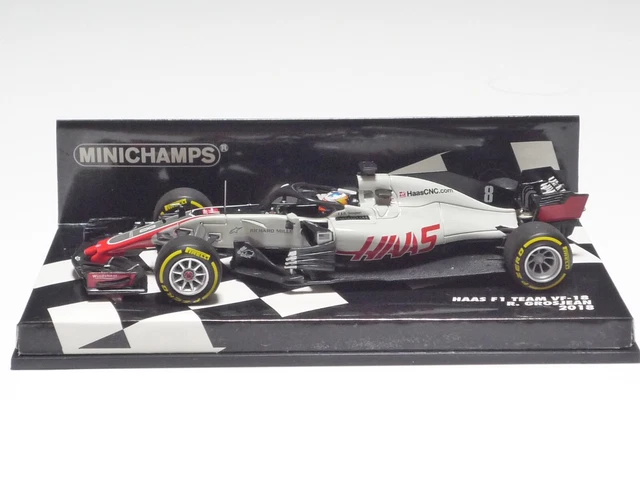 Miniature Haas F1 Team VF-18 2018 De Romain Grosjean - Minichamps 1/43, Neuve