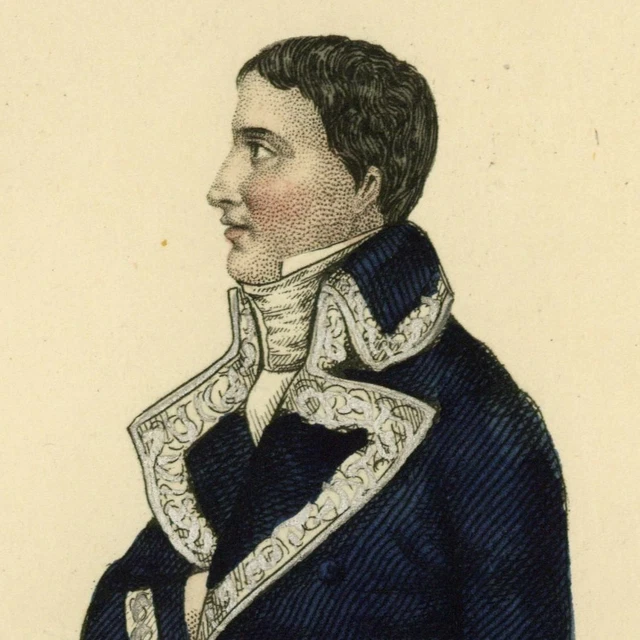Portrait de Lucien Bonaparte Empire Gravure originale aquarelle XIXe
