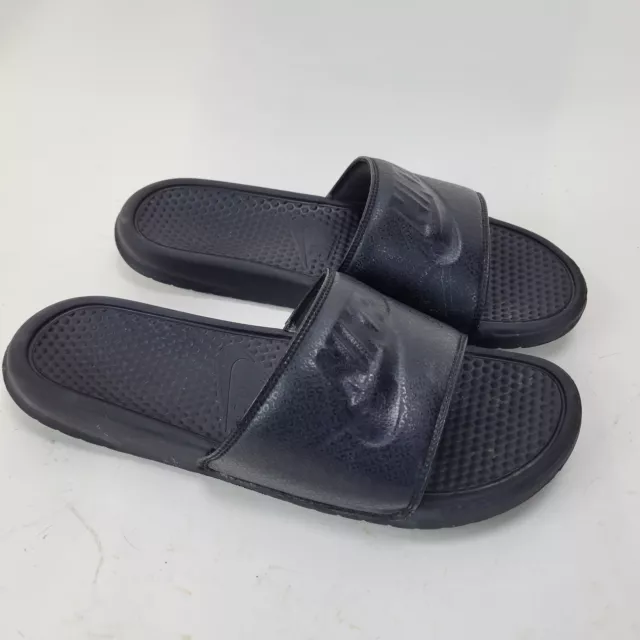 Nike Sandals Benassi JDI Mens Slides Size 13 Slide On Triple Black 343880-001