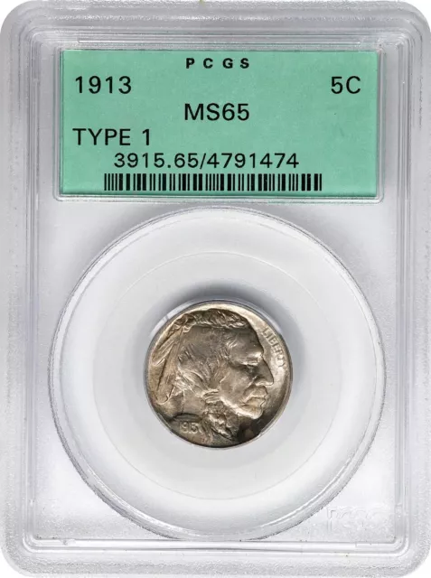 1913 Type 1 Buffalo Nickel PCGS MS65 OGH