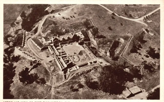Vintage Postcard 1920's Aerial View Fort Ticonderoga New York N.Y.
