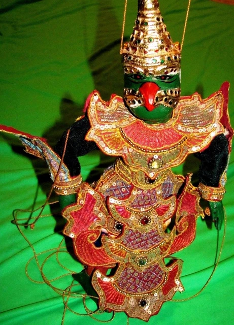 Vintage Burmese Marionette Wooden Garuda (Suparna) puppet 14" 10