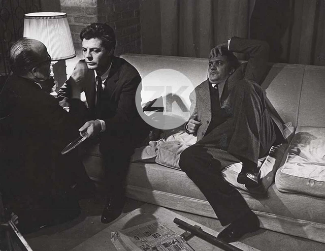 Photo Vintage Tournage La Dolce Vita Fellini – Mastroianni, Tirage Argentique Original, Années 1960