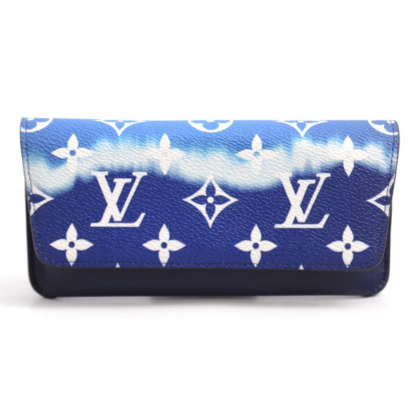 LOUIS VUITTON GI0474 LV Escal Glasses Eyeglass Case Blue Ex++ 2