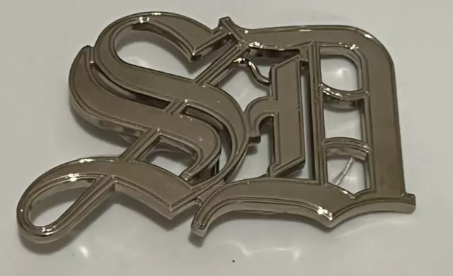 SD Initials for San Diego CA Belt Buckle Old School Style English Script