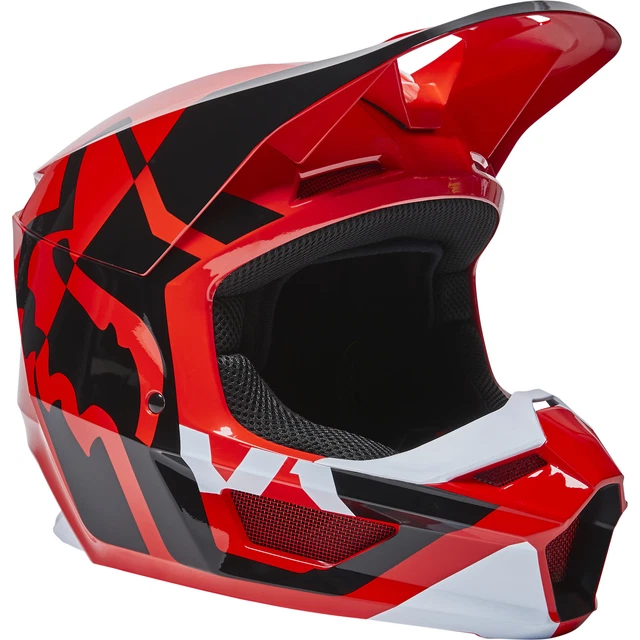 Fox Racing Youth Flo Red V1 Lux Helmet Lightweight Shell DOT ECE Certified MotoX