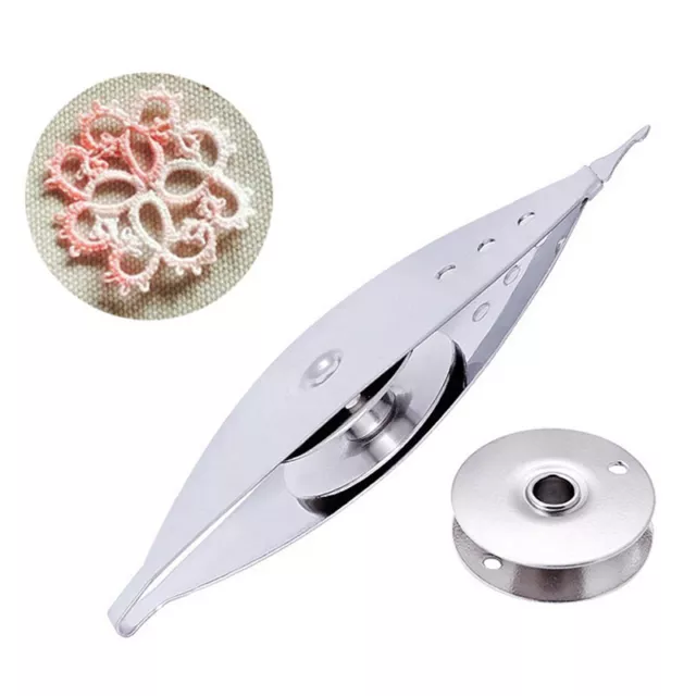 Metal Tatting Shuttle for Hand Lace Making DIY Craft Knitting Weaving Tool _da