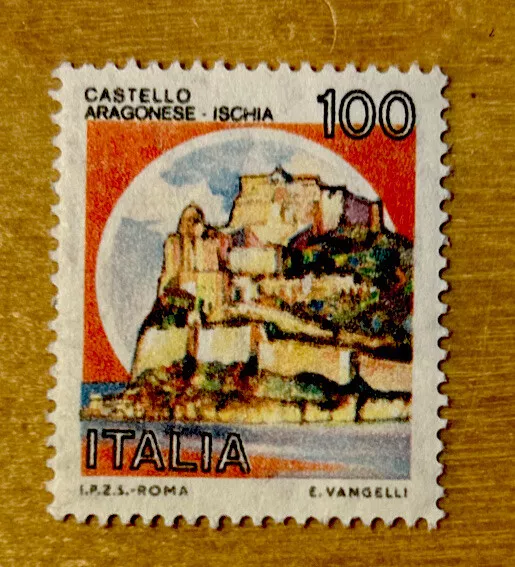 Francobollo da 100 Lire - Castello Aragonese di Ischia - Serie Castelli d'Italia