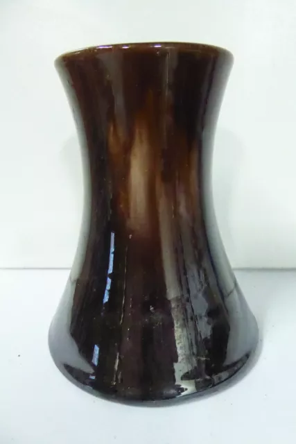 Brown Drip Glaze Art Deco Australian Pottery Vase Bendigo Waverly