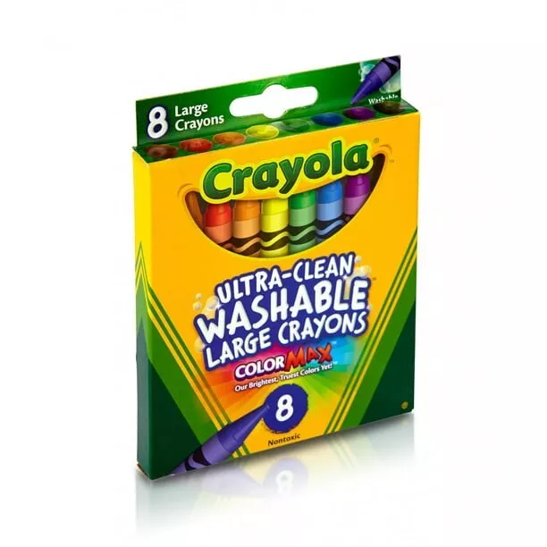 Crayola Ultra-Clean Washable Crayons, Large, 8 Ct Color Max