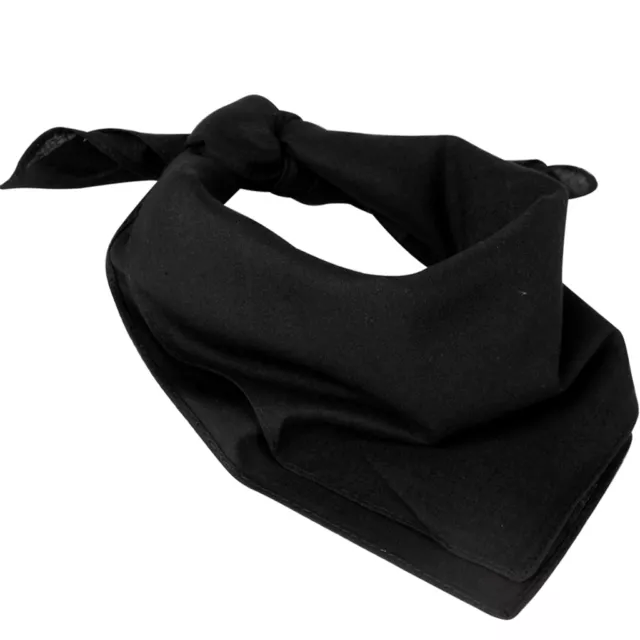 100% Cotton Black Bandana - 54cm Square Neckerchief Unisex Army Neck Scarf